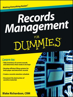 cover image of Records Management For Dummies
